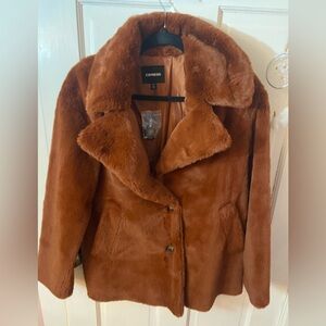 Express Brown Faux Fur Coat